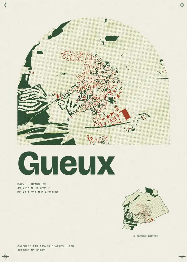Affiche de Gueux, calculée par 123-fr d'après l'IGN