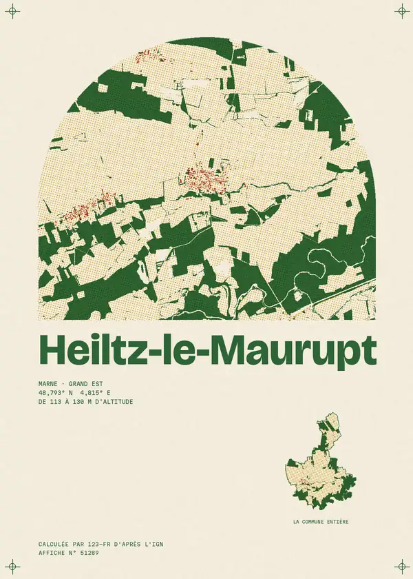 Affiche de Heiltz-le-Maurupt, calculée par 123-fr d'après l'IGN