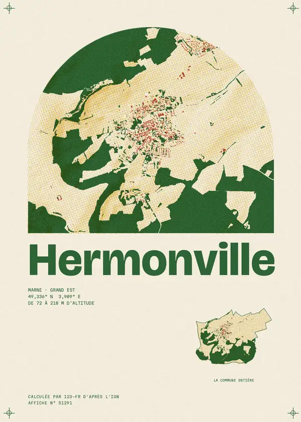 Affiche de Hermonville, calculée par 123-fr d'après l'IGN