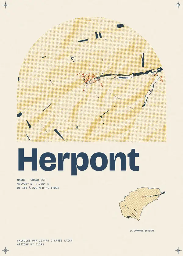 Affiche de Herpont, calculée par 123-fr d'après l'IGN