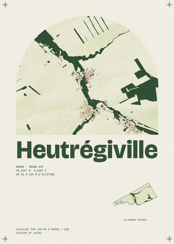 Affiche de Heutrégiville, calculée par 123-fr d'après l'IGN