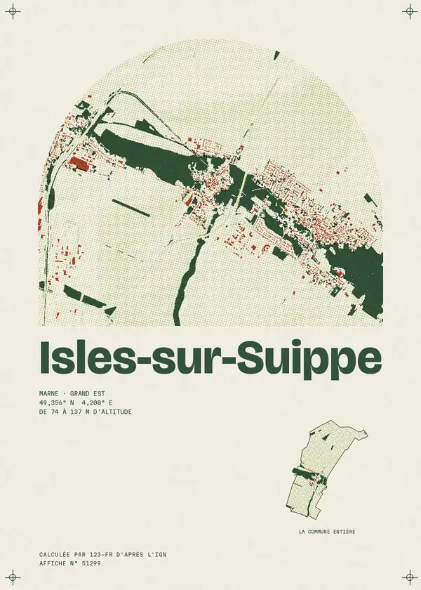 Affiche de Isles-sur-Suippe, calculée par 123-fr d'après l'IGN