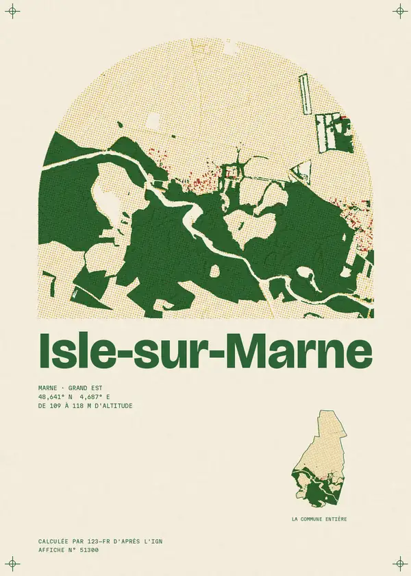 Affiche de Isle-sur-Marne, calculée par 123-fr d'après l'IGN
