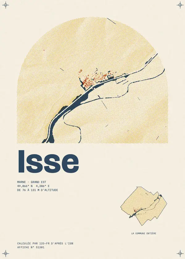 Affiche de Isse, calculée par 123-fr d'après l'IGN