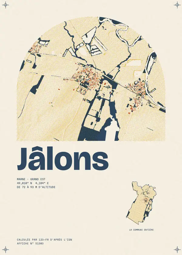 Affiche de Jâlons, calculée par 123-fr d'après l'IGN