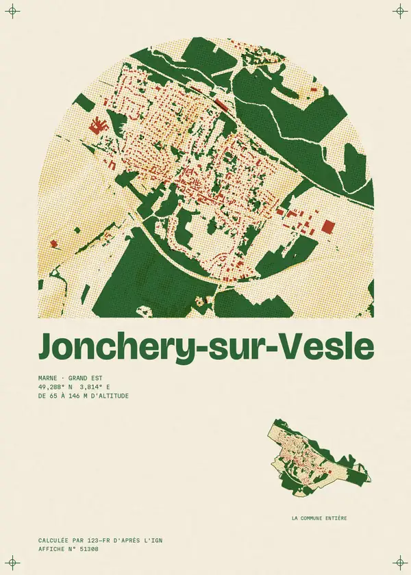 Affiche de Jonchery-sur-Vesle, calculée par 123-fr d'après l'IGN