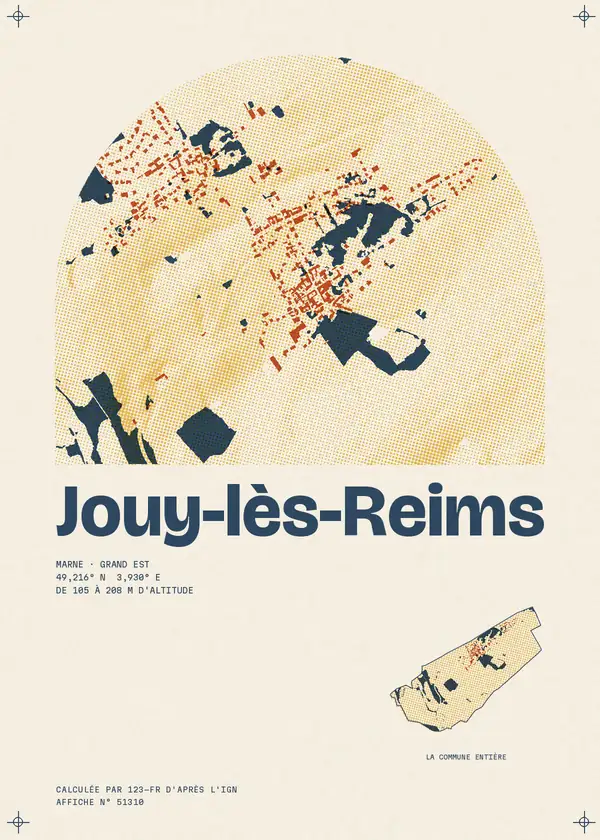 Affiche de Jouy-lès-Reims, calculée par 123-fr d'après l'IGN