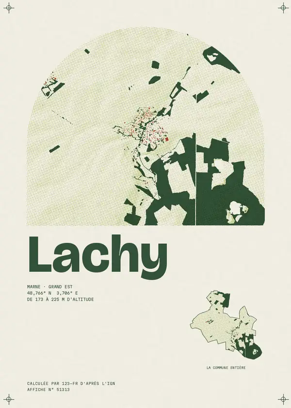 Affiche de Lachy, calculée par 123-fr d'après l'IGN