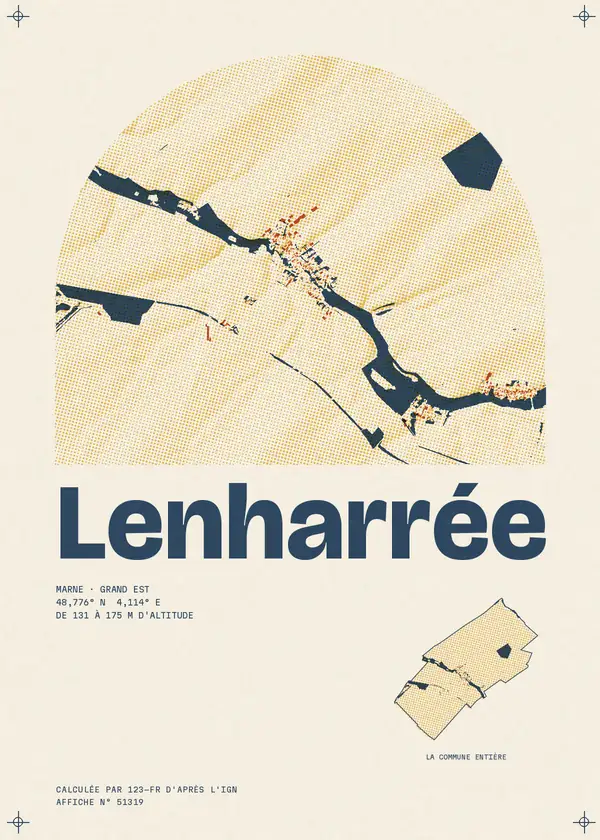 Affiche de Lenharrée, calculée par 123-fr d'après l'IGN