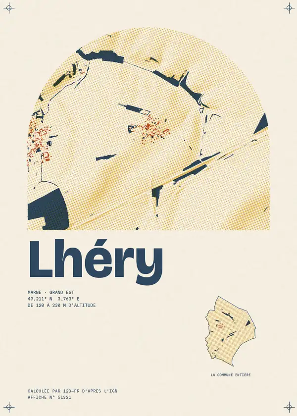 Affiche de Lhéry, calculée par 123-fr d'après l'IGN