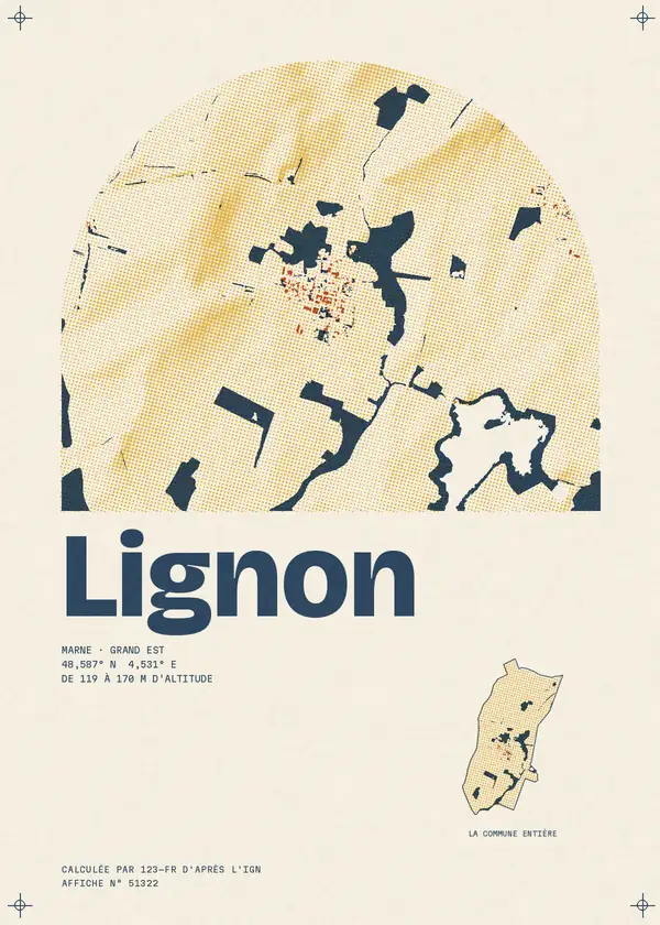 Affiche de Lignon, calculée par 123-fr d'après l'IGN
