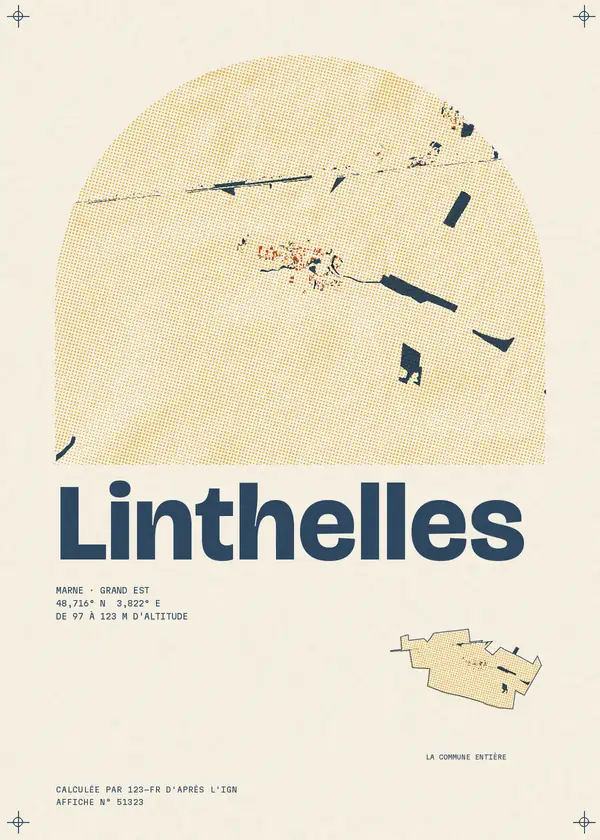 Affiche de Linthelles, calculée par 123-fr d'après l'IGN