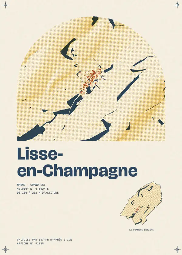 Affiche de Lisse-en-Champagne, calculée par 123-fr d'après l'IGN