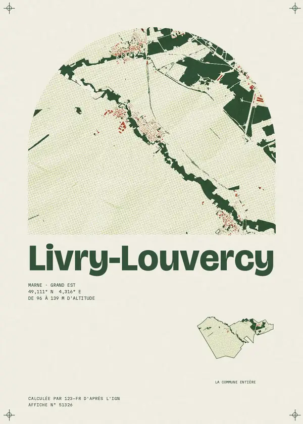 Affiche de Livry-Louvercy, calculée par 123-fr d'après l'IGN
