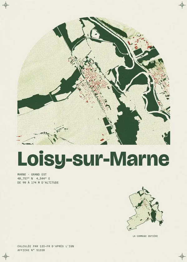 Affiche de Loisy-sur-Marne, calculée par 123-fr d'après l'IGN
