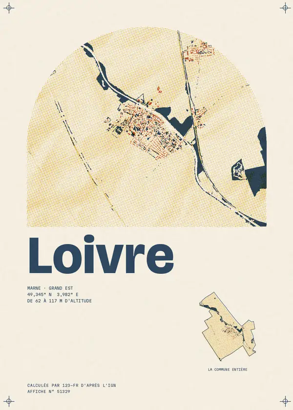 Affiche de Loivre, calculée par 123-fr d'après l'IGN