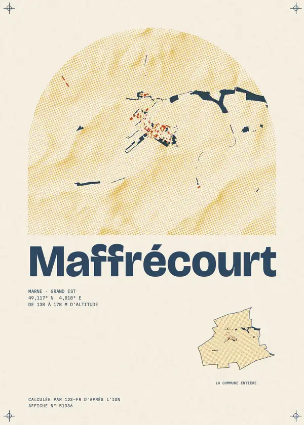 Affiche de Maffrécourt, calculée par 123-fr d'après l'IGN