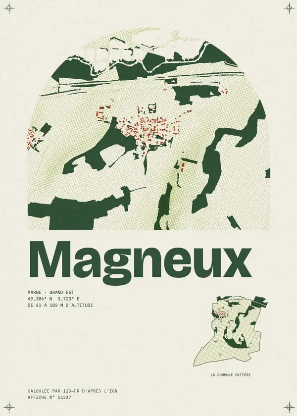 Affiche de Magneux, calculée par 123-fr d'après l'IGN