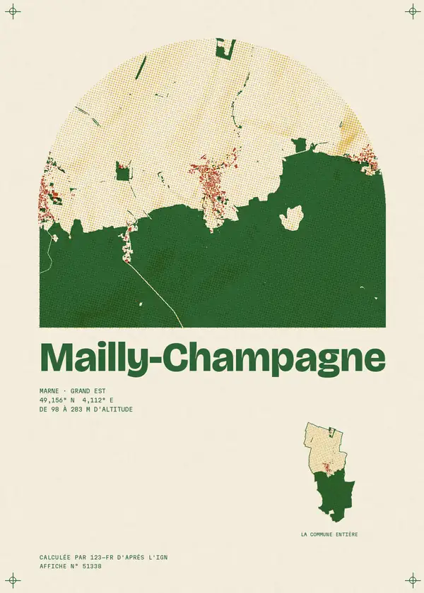 Affiche de Mailly-Champagne, calculée par 123-fr d'après l'IGN