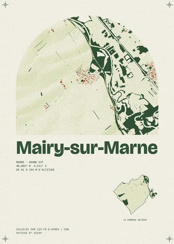 Affiche de Mairy-sur-Marne, calculée par 123-fr d'après l'IGN