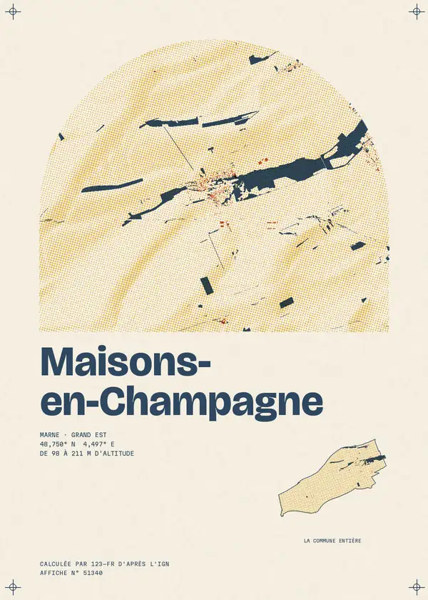 Affiche de Maisons-en-Champagne, calculée par 123-fr d'après l'IGN
