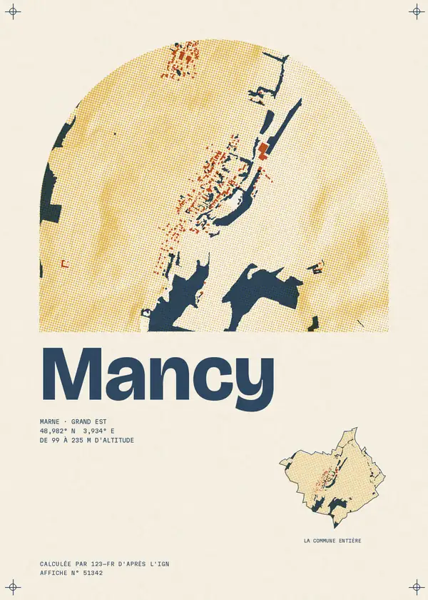 Affiche de Mancy, calculée par 123-fr d'après l'IGN