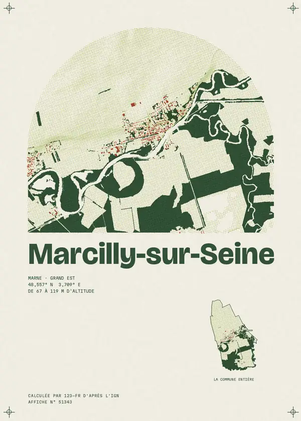 Affiche de Marcilly-sur-Seine, calculée par 123-fr d'après l'IGN