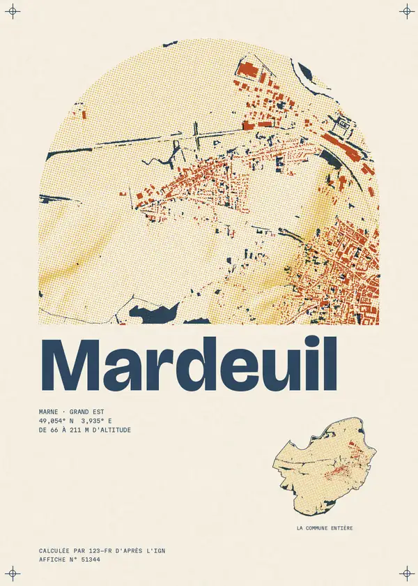 Affiche de Mardeuil, calculée par 123-fr d'après l'IGN