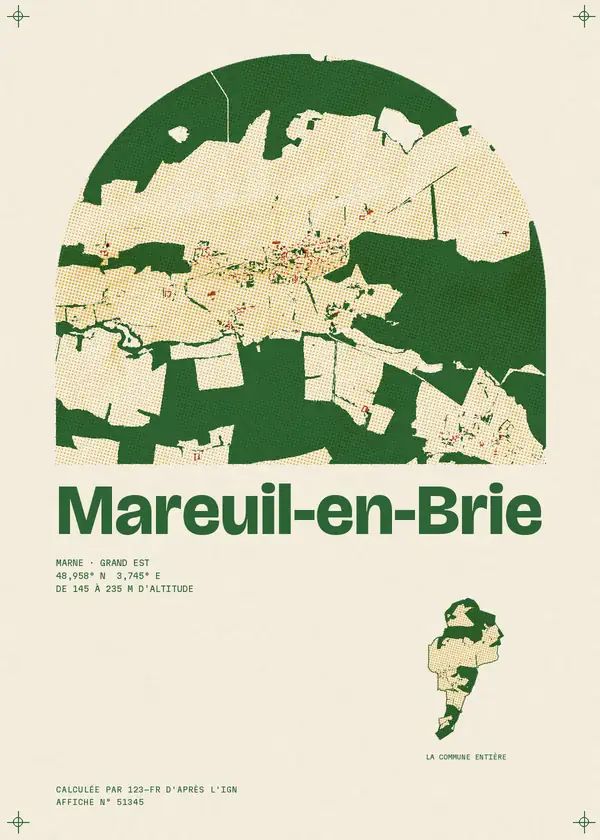 Affiche de Mareuil-en-Brie, calculée par 123-fr d'après l'IGN