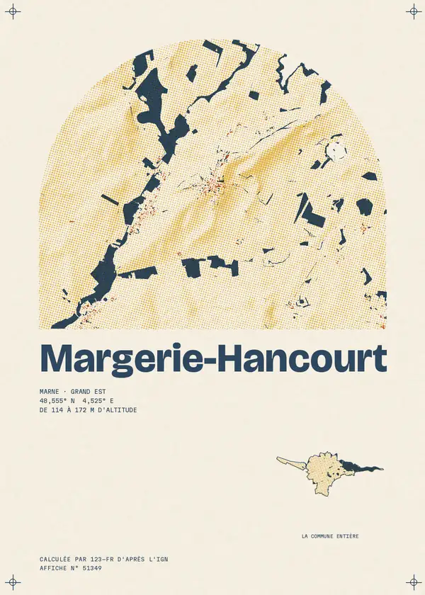 Affiche de Margerie-Hancourt, calculée par 123-fr d'après l'IGN