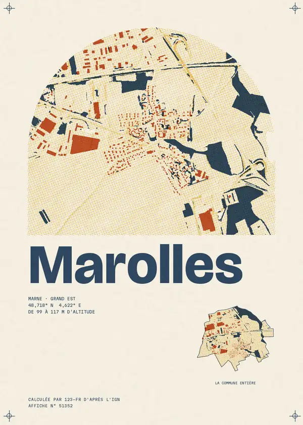 Affiche de Marolles, calculée par 123-fr d'après l'IGN
