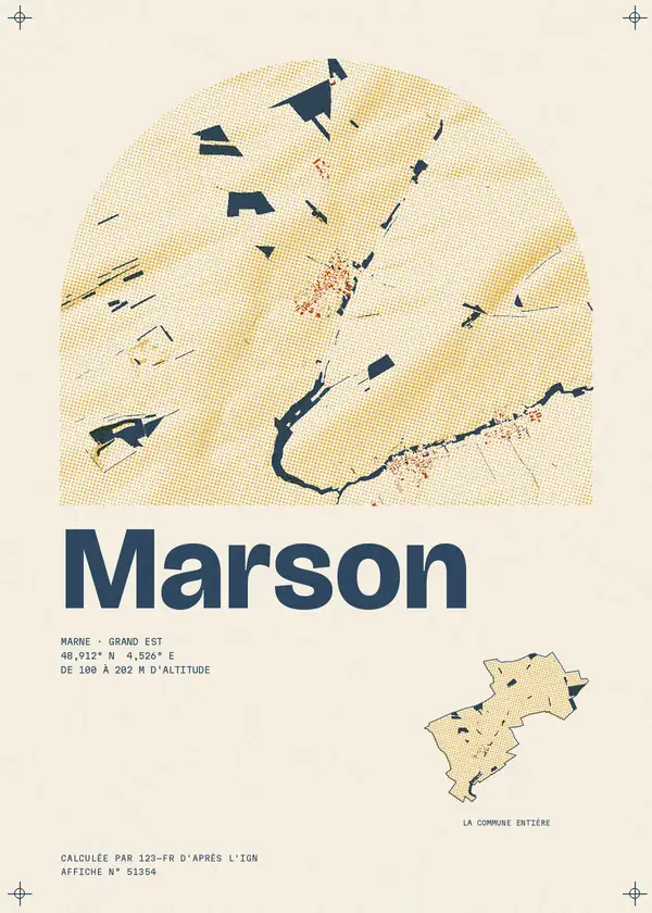 Affiche de Marson, calculée par 123-fr d'après l'IGN