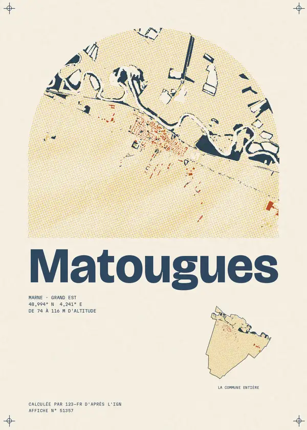 Affiche de Matougues, calculée par 123-fr d'après l'IGN