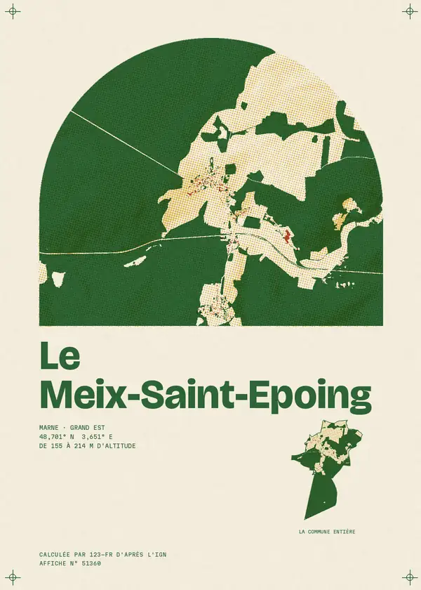 Affiche de Le Meix-Saint-Epoing, calculée par 123-fr d'après l'IGN