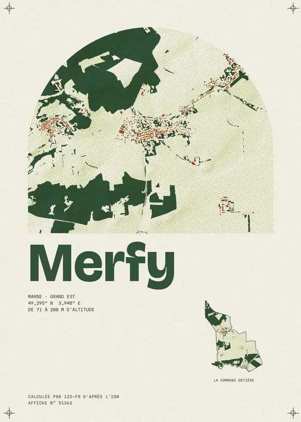 Affiche de Merfy, calculée par 123-fr d'après l'IGN