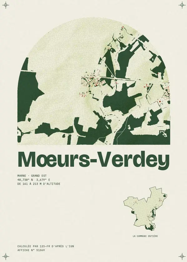 Affiche de Mœurs-Verdey, calculée par 123-fr d'après l'IGN