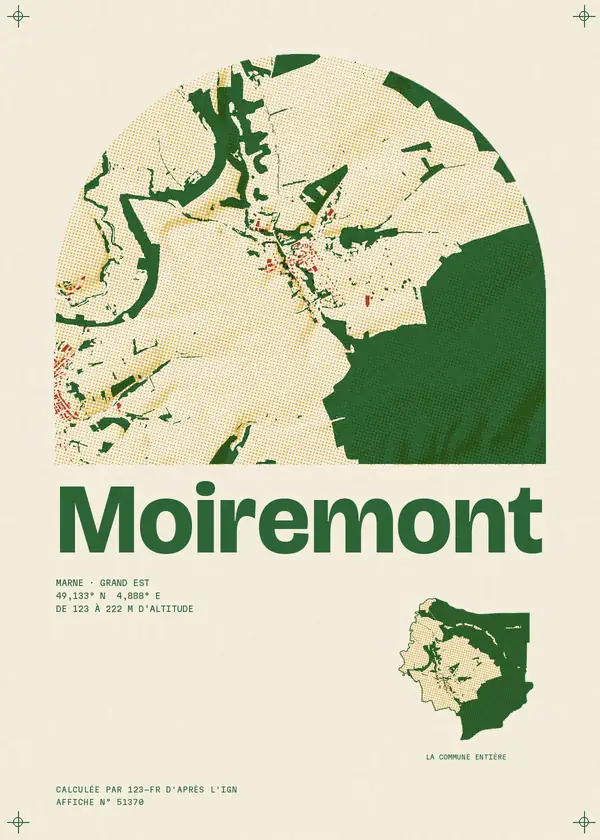 Affiche de Moiremont, calculée par 123-fr d'après l'IGN