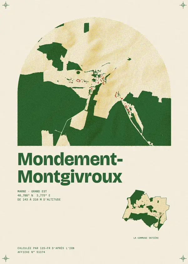 Affiche de Mondement-Montgivroux, calculée par 123-fr d'après l'IGN