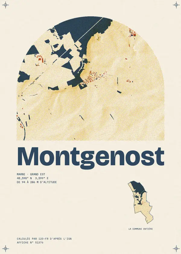 Affiche de Montgenost, calculée par 123-fr d'après l'IGN