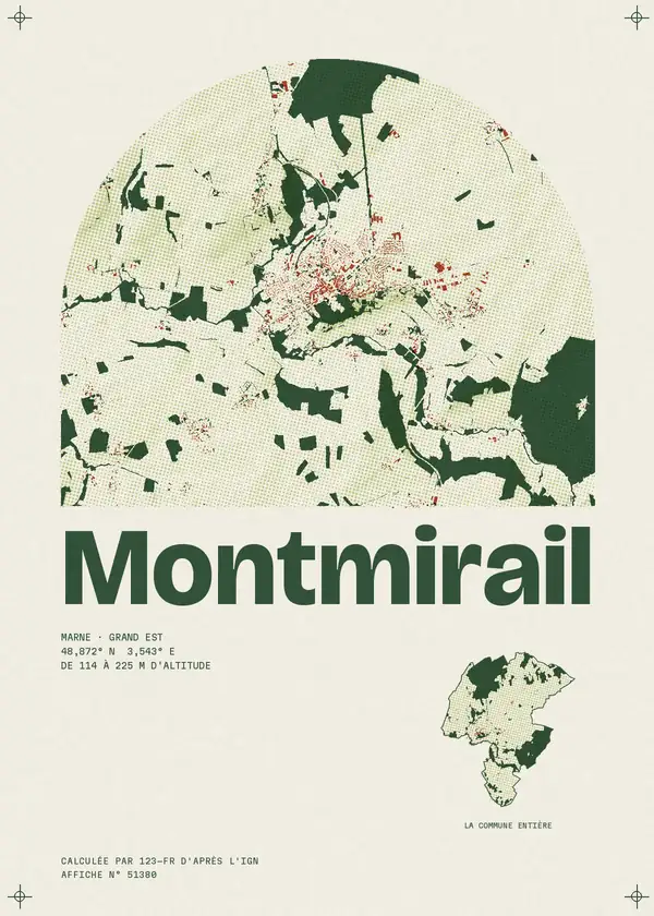 Affiche de Montmirail, calculée par 123-fr d'après l'IGN