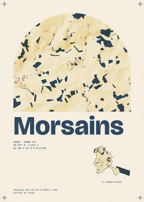 Affiche de Morsains, calculée par 123-fr d'après l'IGN