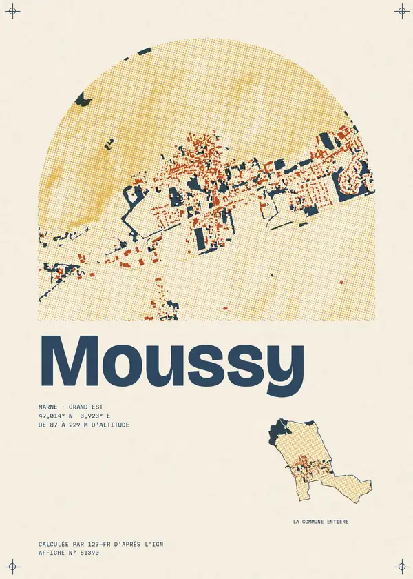 Affiche de Moussy, calculée par 123-fr d'après l'IGN