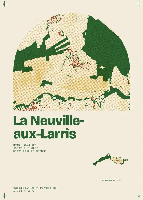 Affiche de La Neuville-aux-Larris, calculée par 123-fr d'après l'IGN
