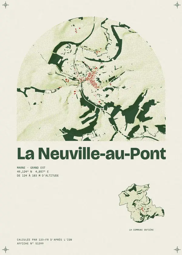 Affiche de La Neuville-au-Pont, calculée par 123-fr d'après l'IGN