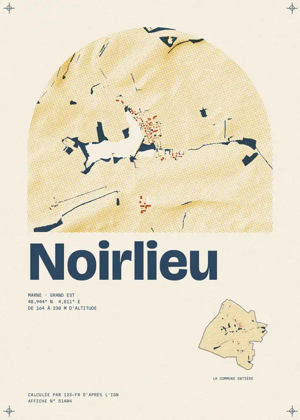 Affiche de Noirlieu, calculée par 123-fr d'après l'IGN