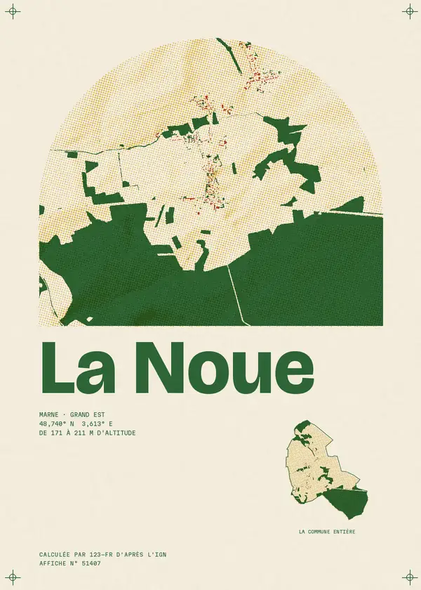 Affiche de La Noue, calculée par 123-fr d'après l'IGN