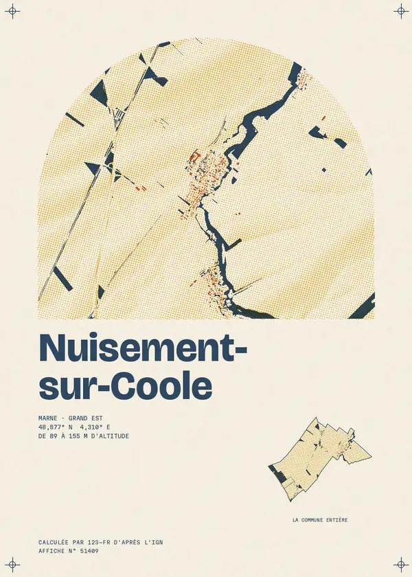 Affiche de Nuisement-sur-Coole, calculée par 123-fr d'après l'IGN