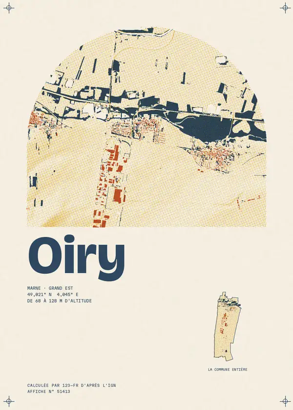 Affiche de Oiry, calculée par 123-fr d'après l'IGN