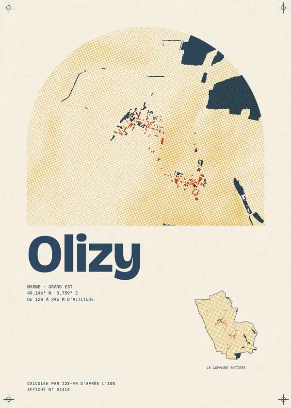 Affiche de Olizy, calculée par 123-fr d'après l'IGN