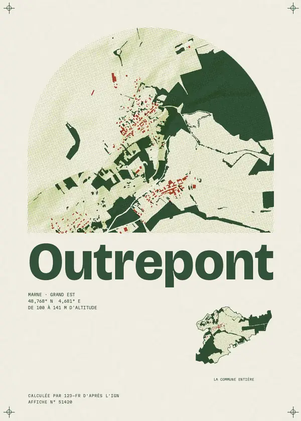 Affiche de Outrepont, calculée par 123-fr d'après l'IGN